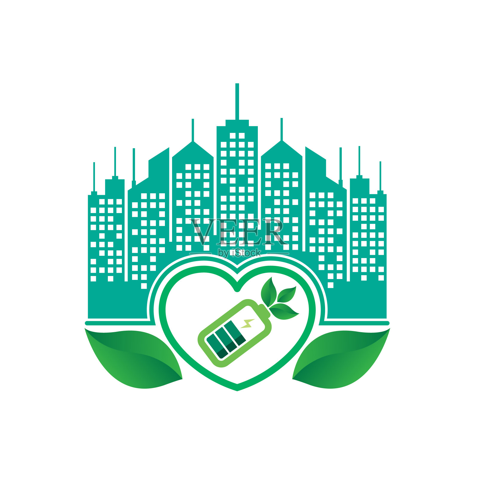 绿色城市插画图片素材