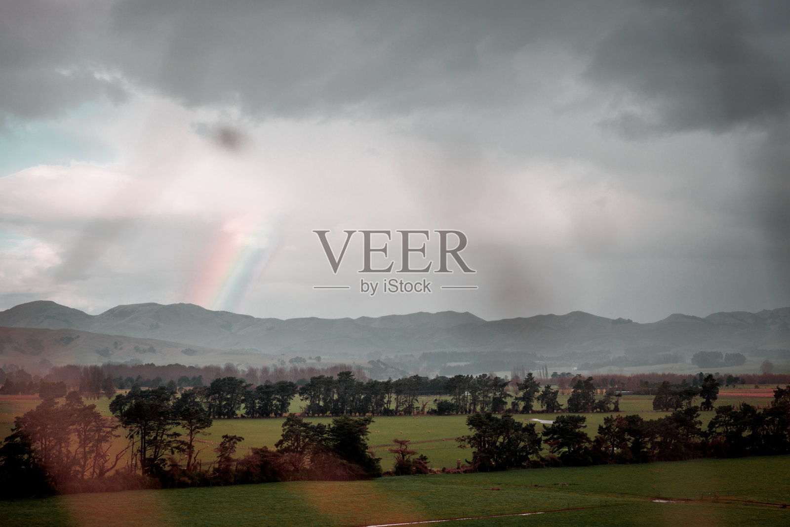 田野上的彩虹照片摄影图片