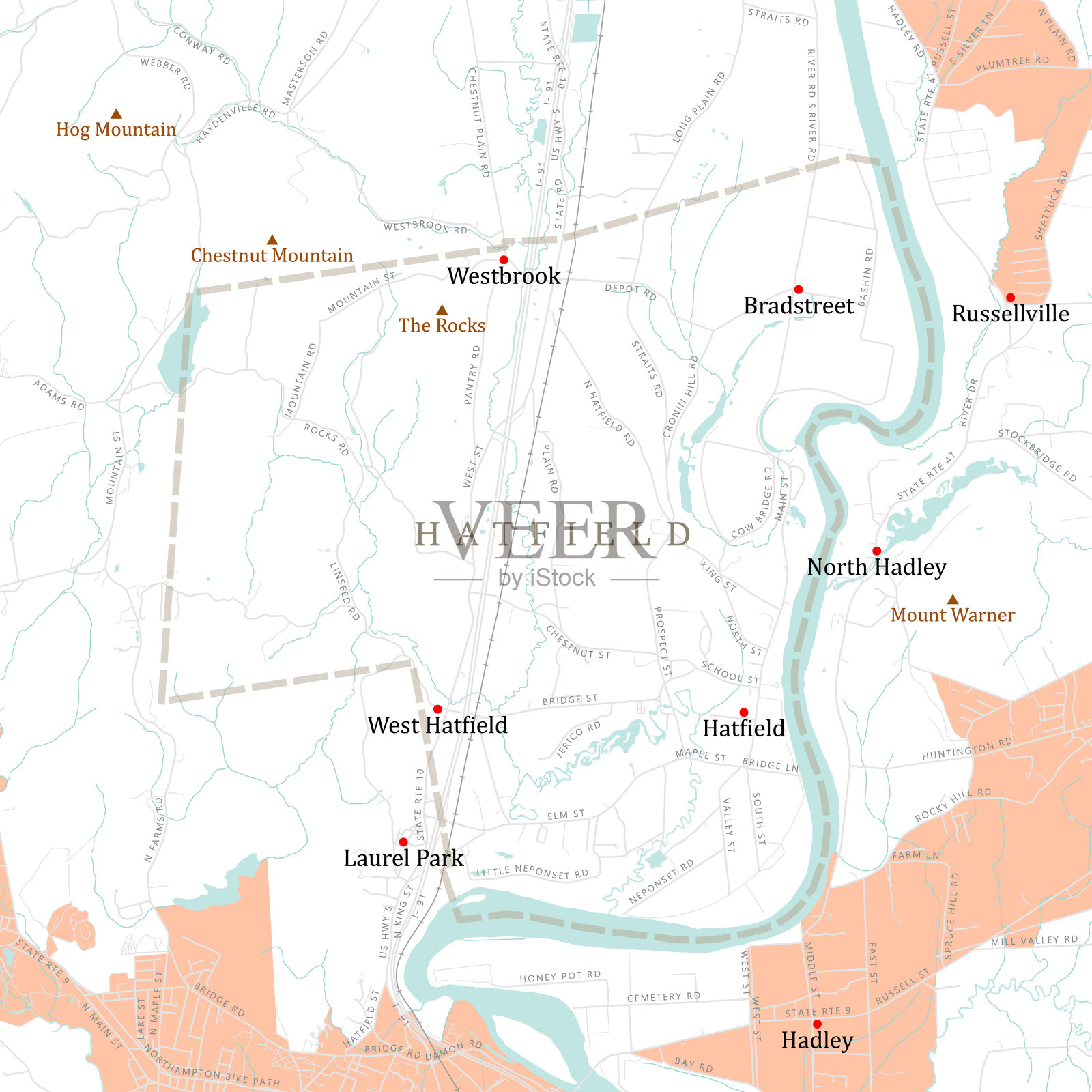 哈特菲尔德矢量路线图插画图片素材