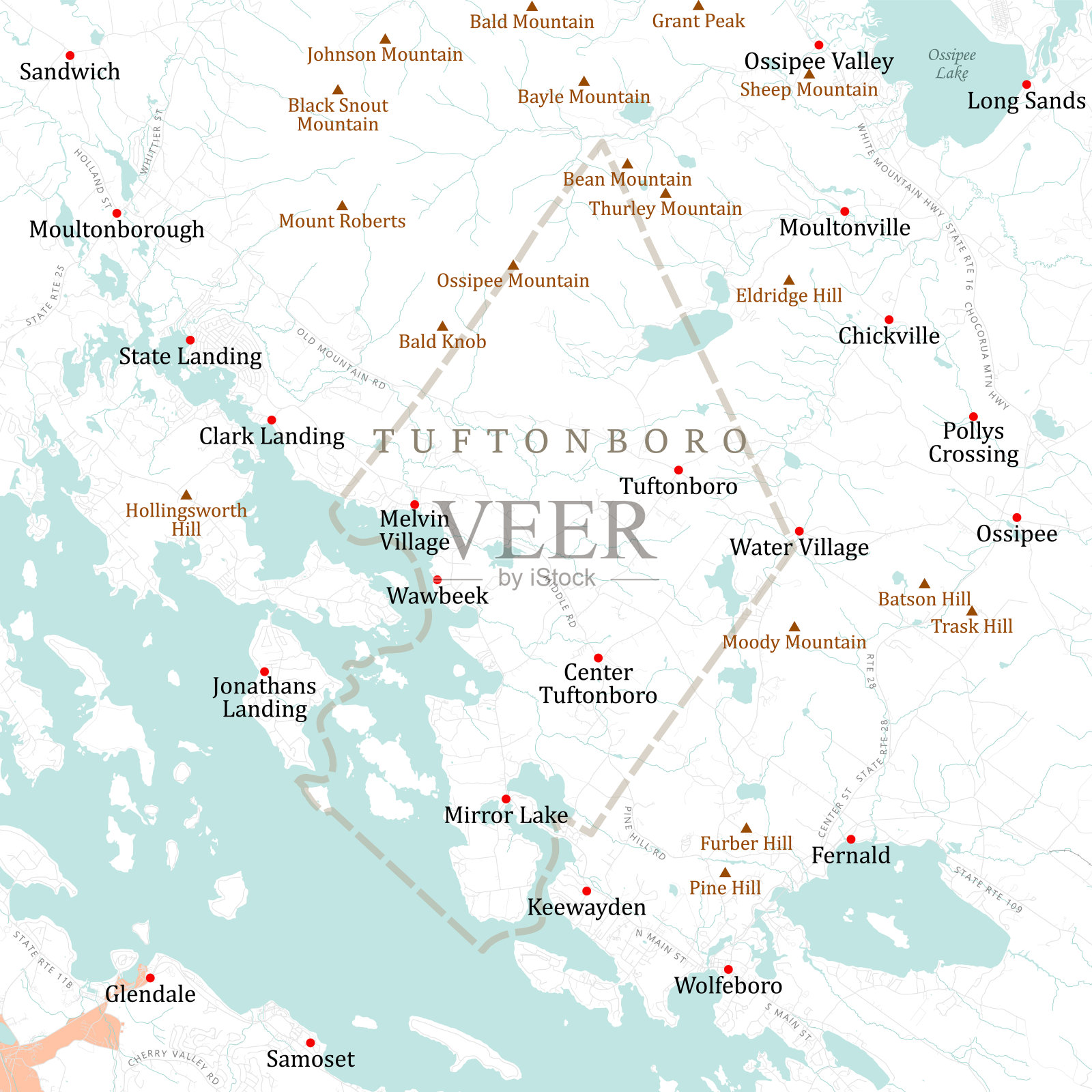 卡罗尔·塔夫顿伯勒矢量路线图插画图片素材