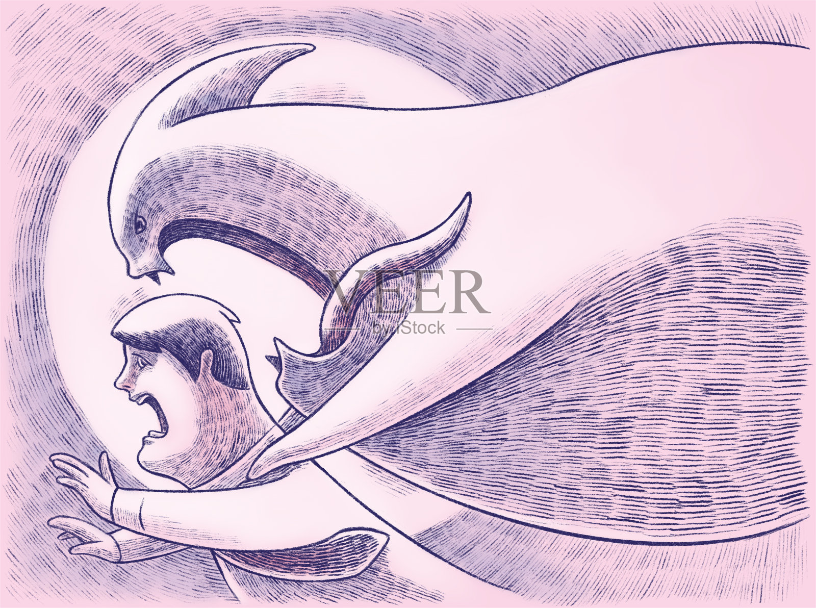 捉鬼商人插画图片素材