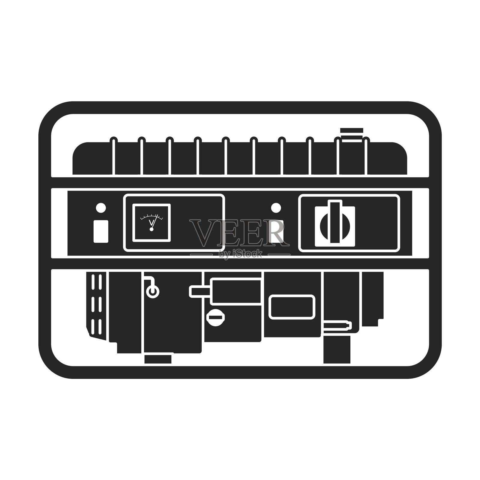 发电机图标黑色图标隔离插画图片素材