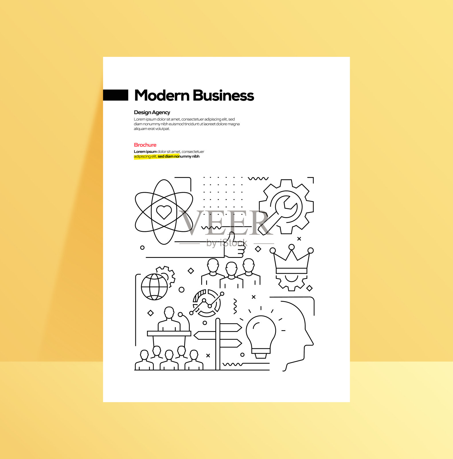 现代商业相关线风格矢量插图插画图片素材