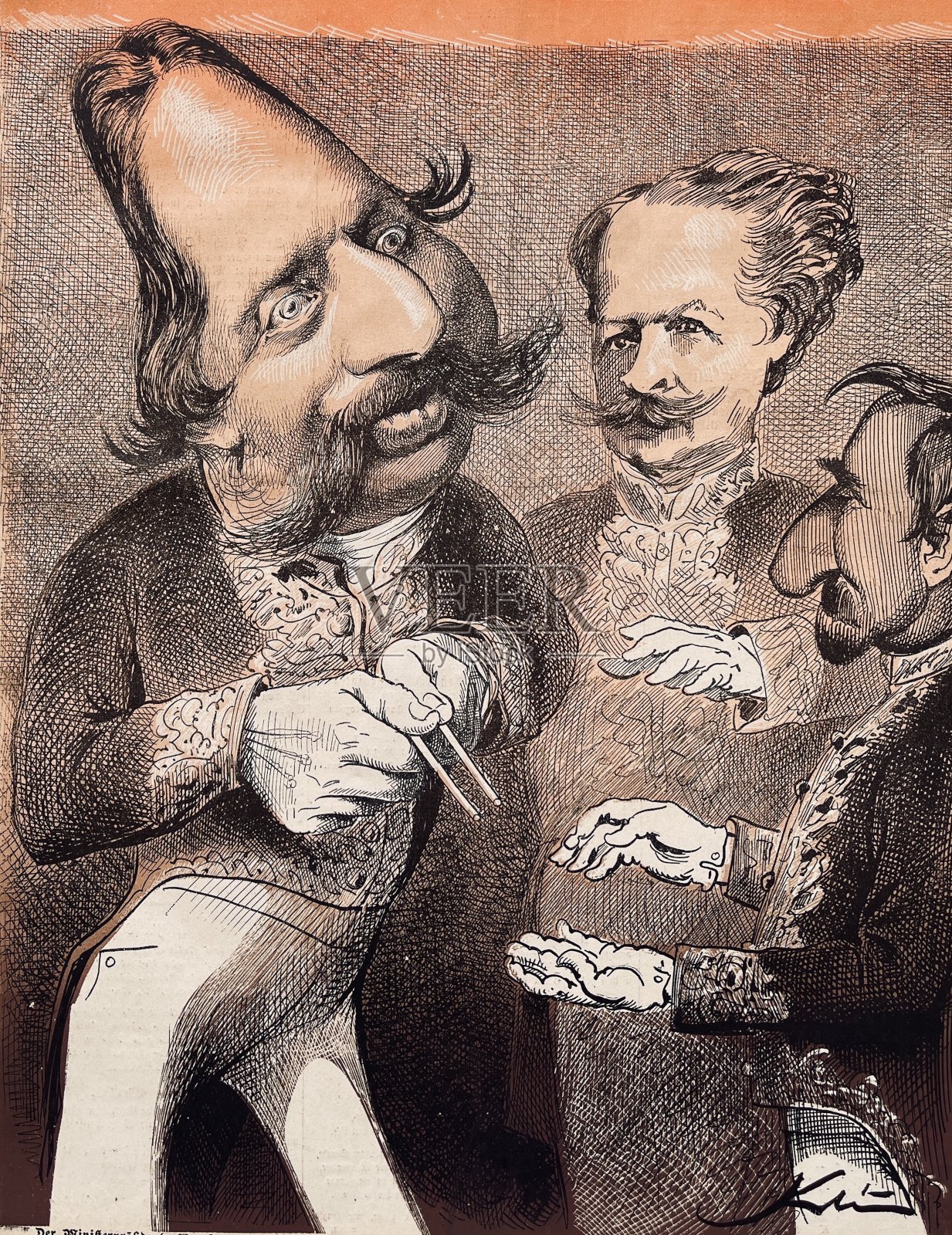 古怪的老板让他的员工做很多决定插画图片素材