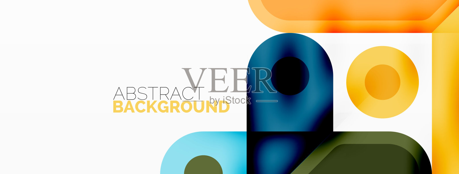 创造性的几何壁纸。最小的抽象背景。圆、线、正方形组成矢量插图墙纸、横幅、背景或登陆页插画图片素材