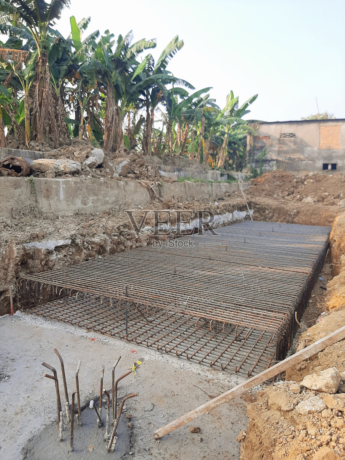 钻孔桩基础照片摄影图片