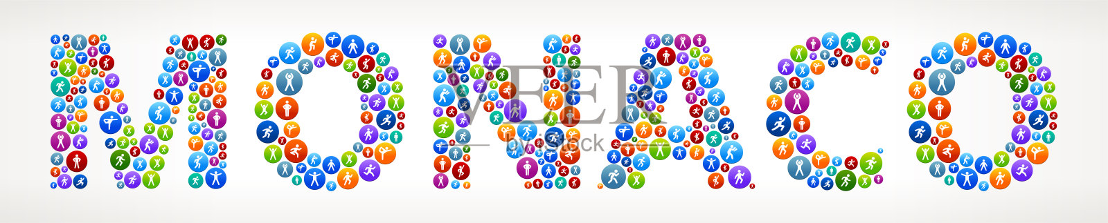 摩纳哥积极生活方式健康矢量按钮插画图片素材