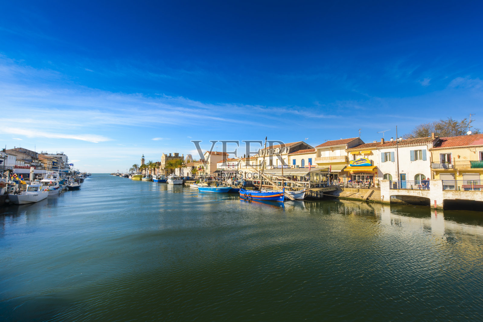 法国的卡马格港或格劳杜罗伊市和乔木照片摄影图片