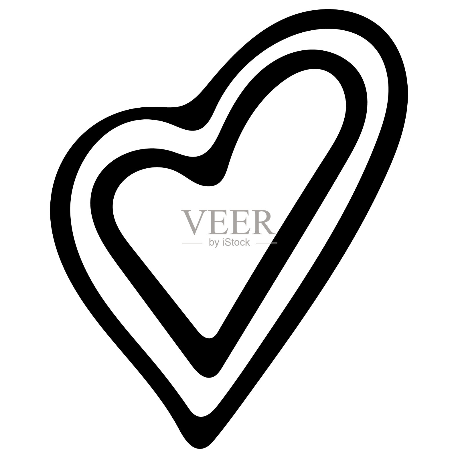 心形矢量。爱插图。手绘设计情人节卡片背景。网络图标，符号，标志。浪漫的婚礼请柬。插画图片素材