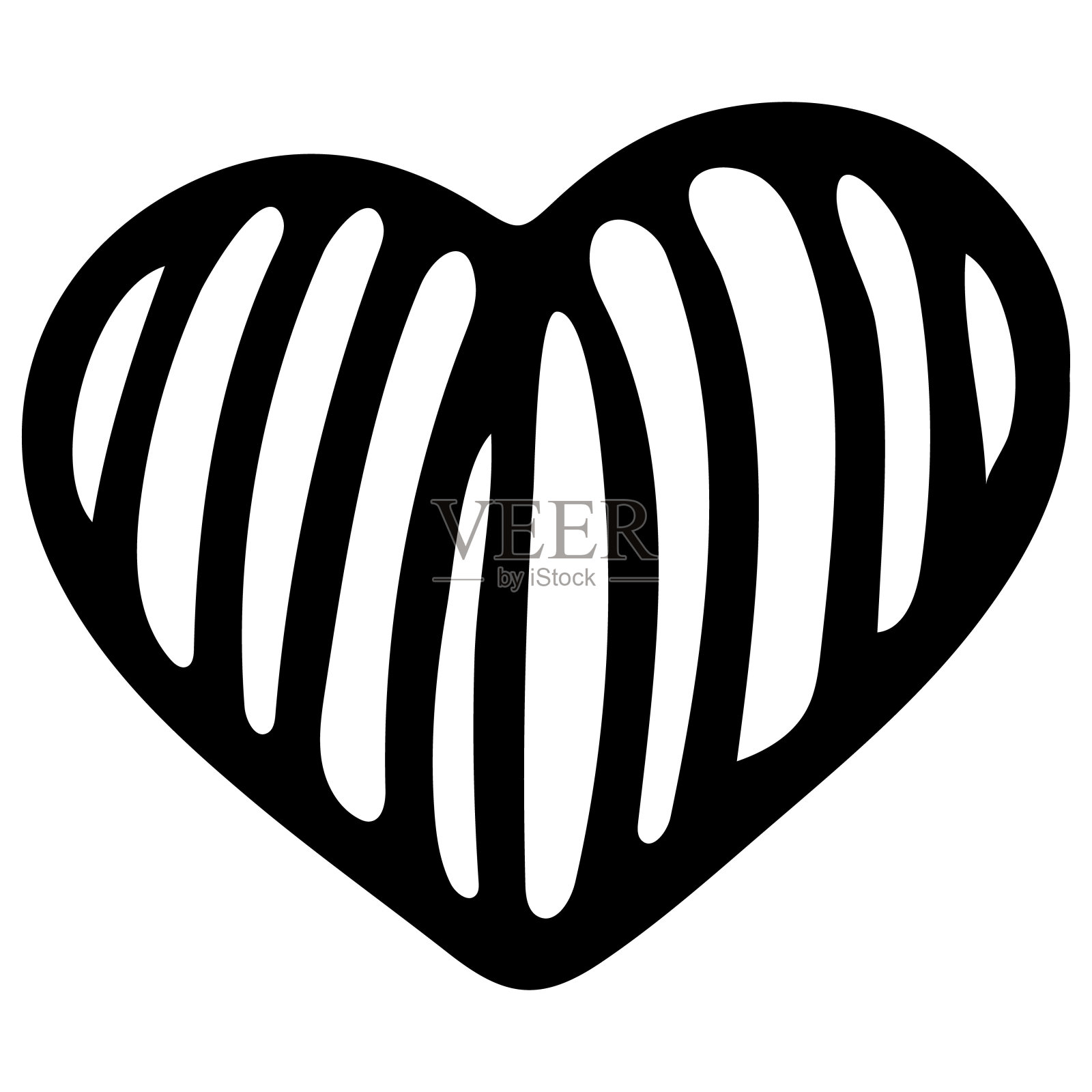 心形矢量。爱插图。手绘设计情人节卡片背景。网络图标，符号，标志。浪漫的婚礼请柬。插画图片素材