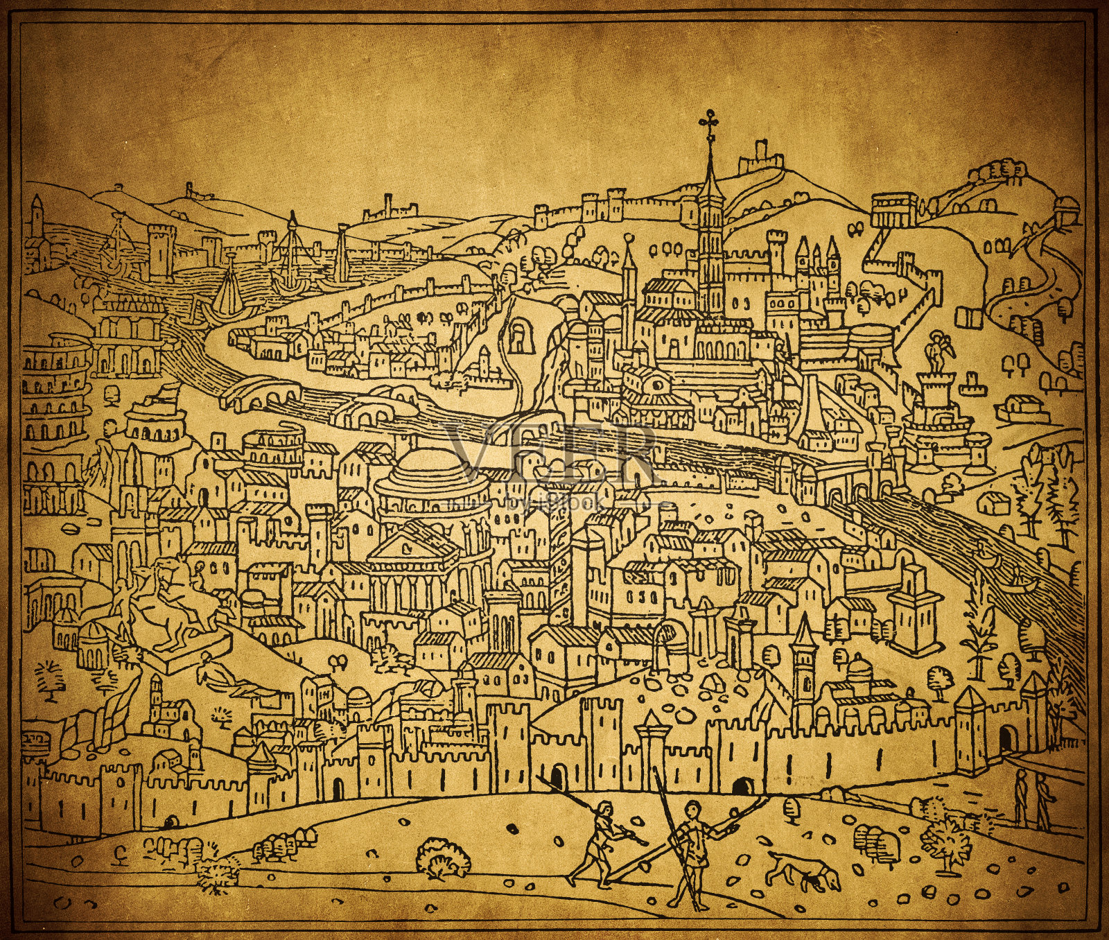 罗马最古老的风景插画图片素材