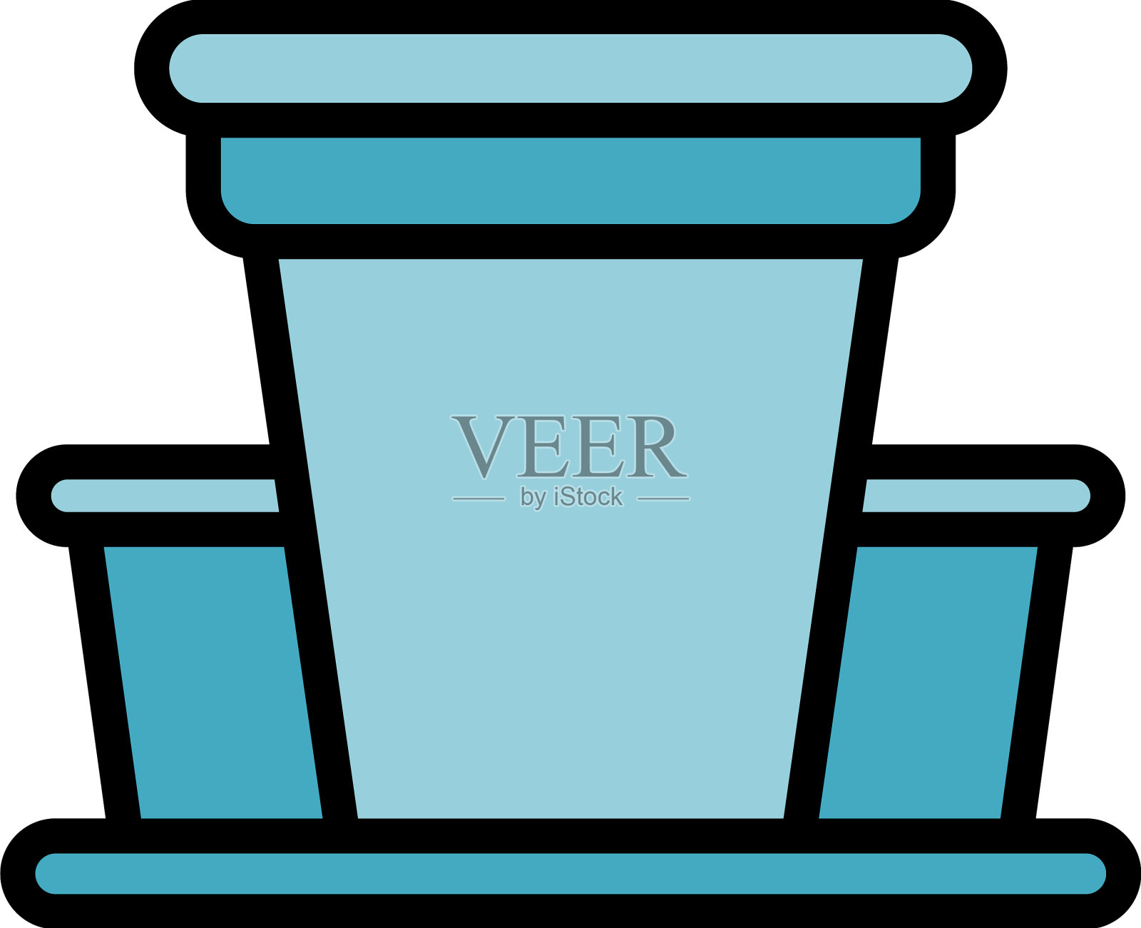 营地建筑图标平坦插画图片素材