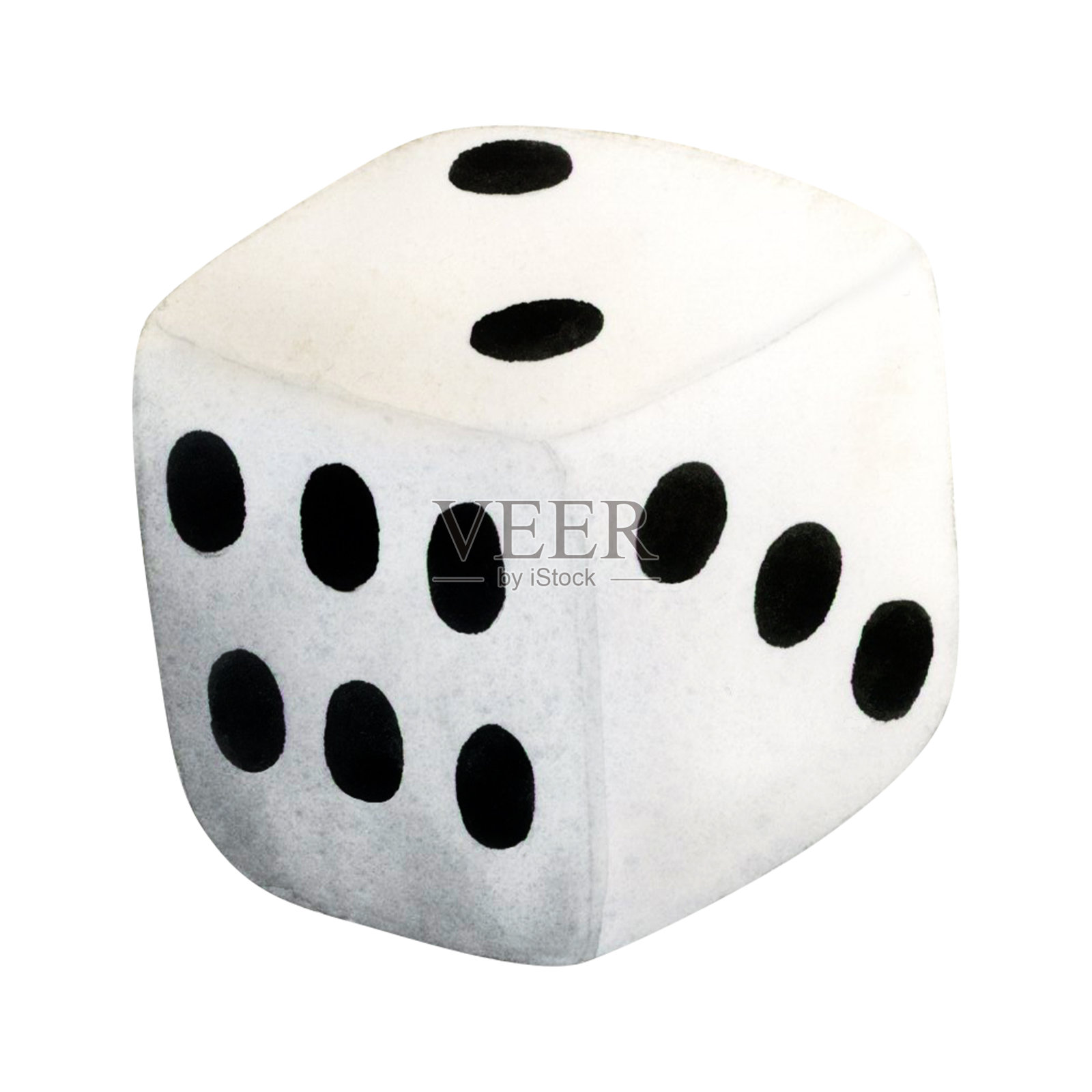 水彩白色骰子与黑点手绘孤立插图。玩立方体死桌游，西洋双陆棋和赌博插画图片素材