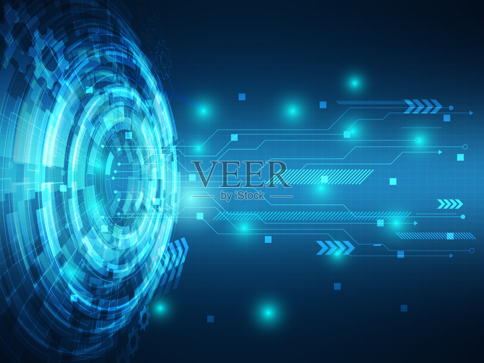 抽象的蓝色未来主义网络技术背景插画图片素材