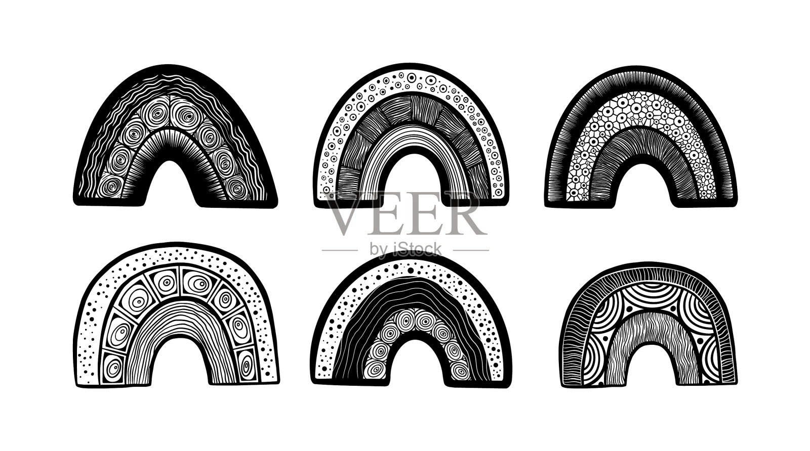 简单可爱的手绘彩虹插画图片素材
