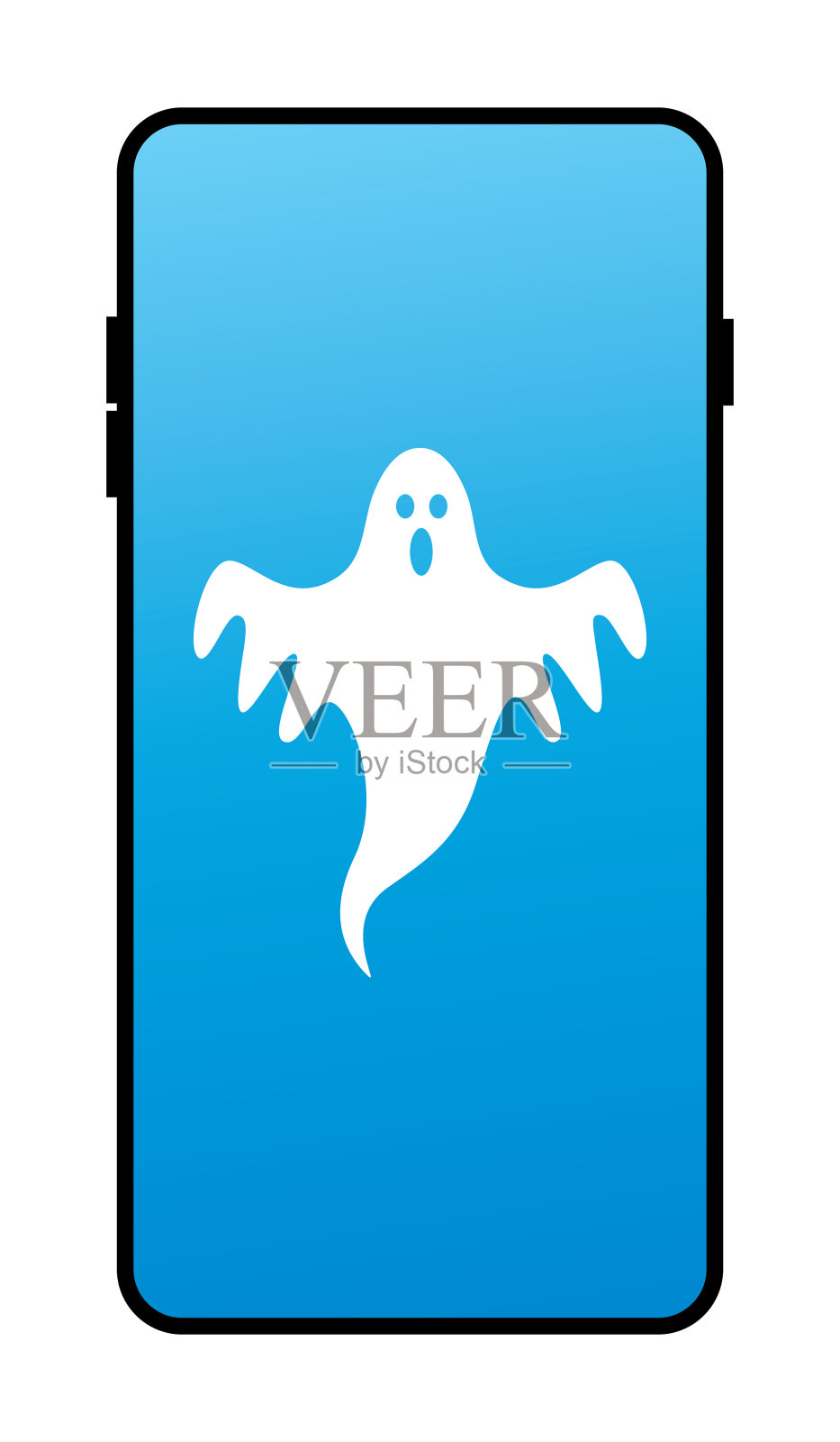 幽灵智能手机图标插画图片素材