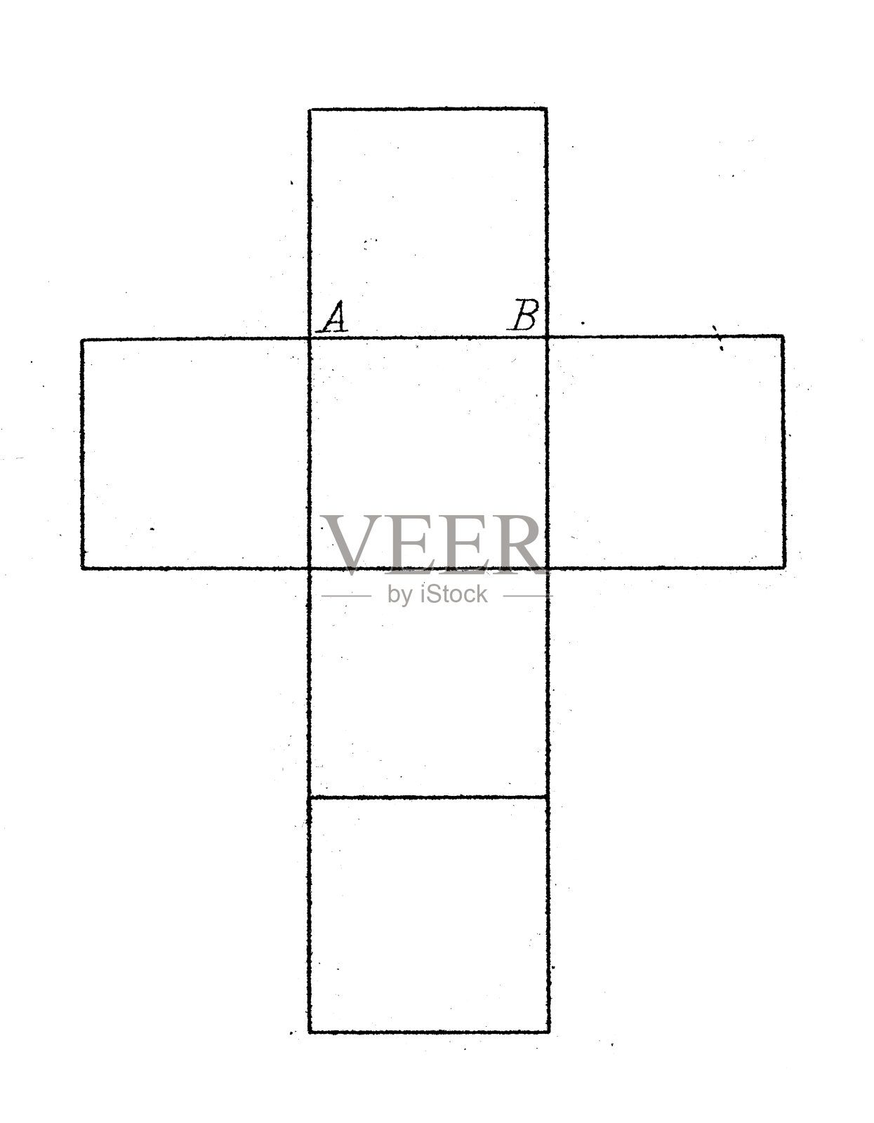 古董插图，数学和几何:立体，立体形状和多面体的边和角插画图片素材