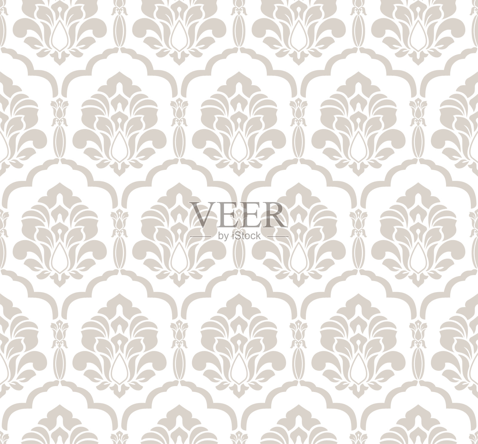 米色维多利亚绫奢华装饰织物图案插画图片素材