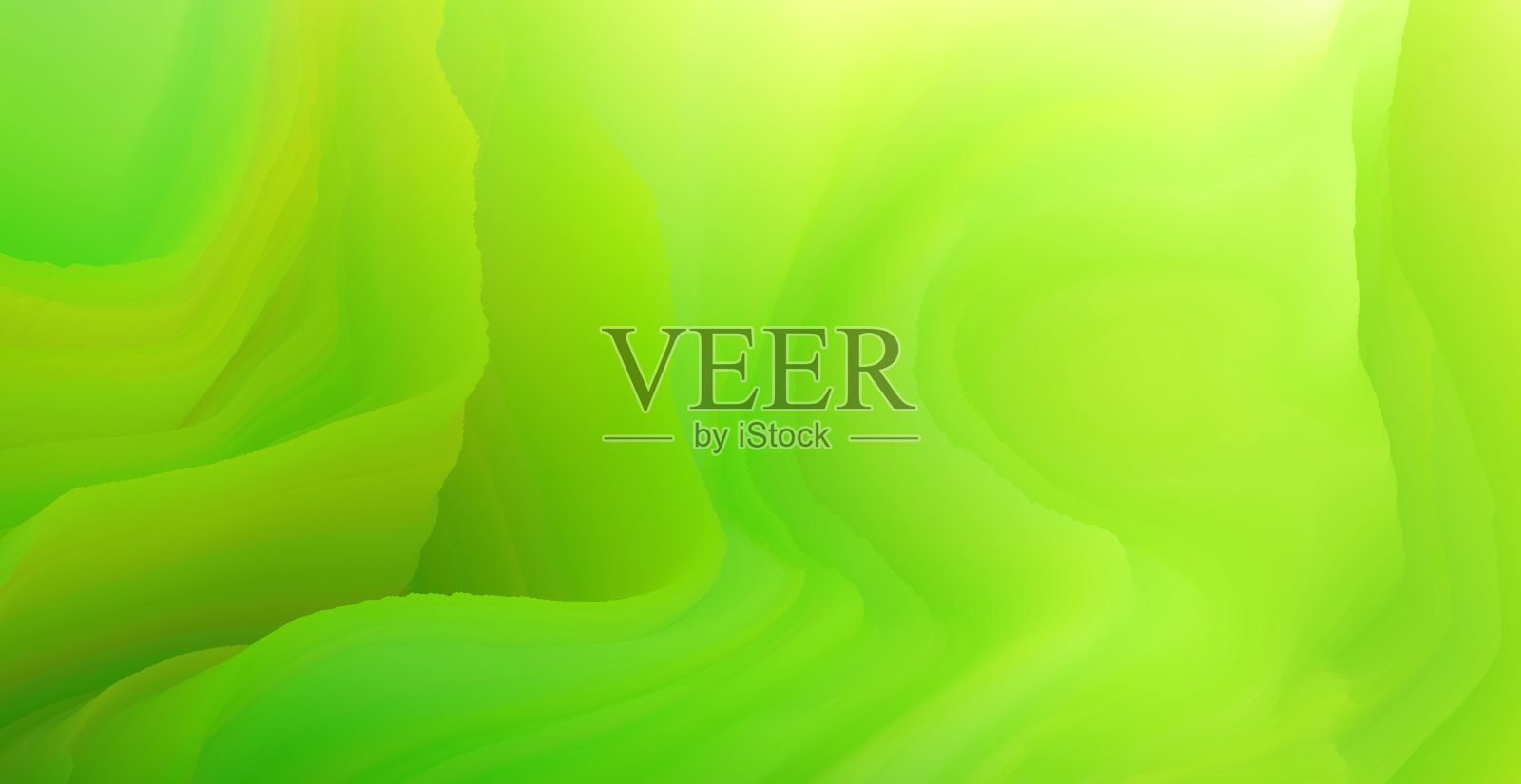 简单的3D抽象绿色和黄色背景插画图片素材