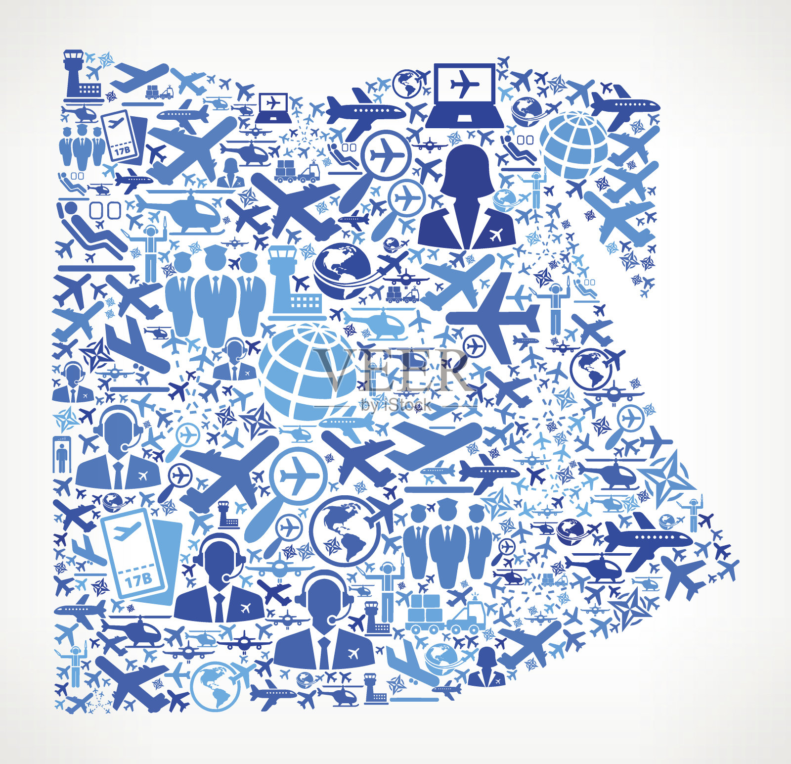 埃及航空和航空飞机矢量图形插画图片素材