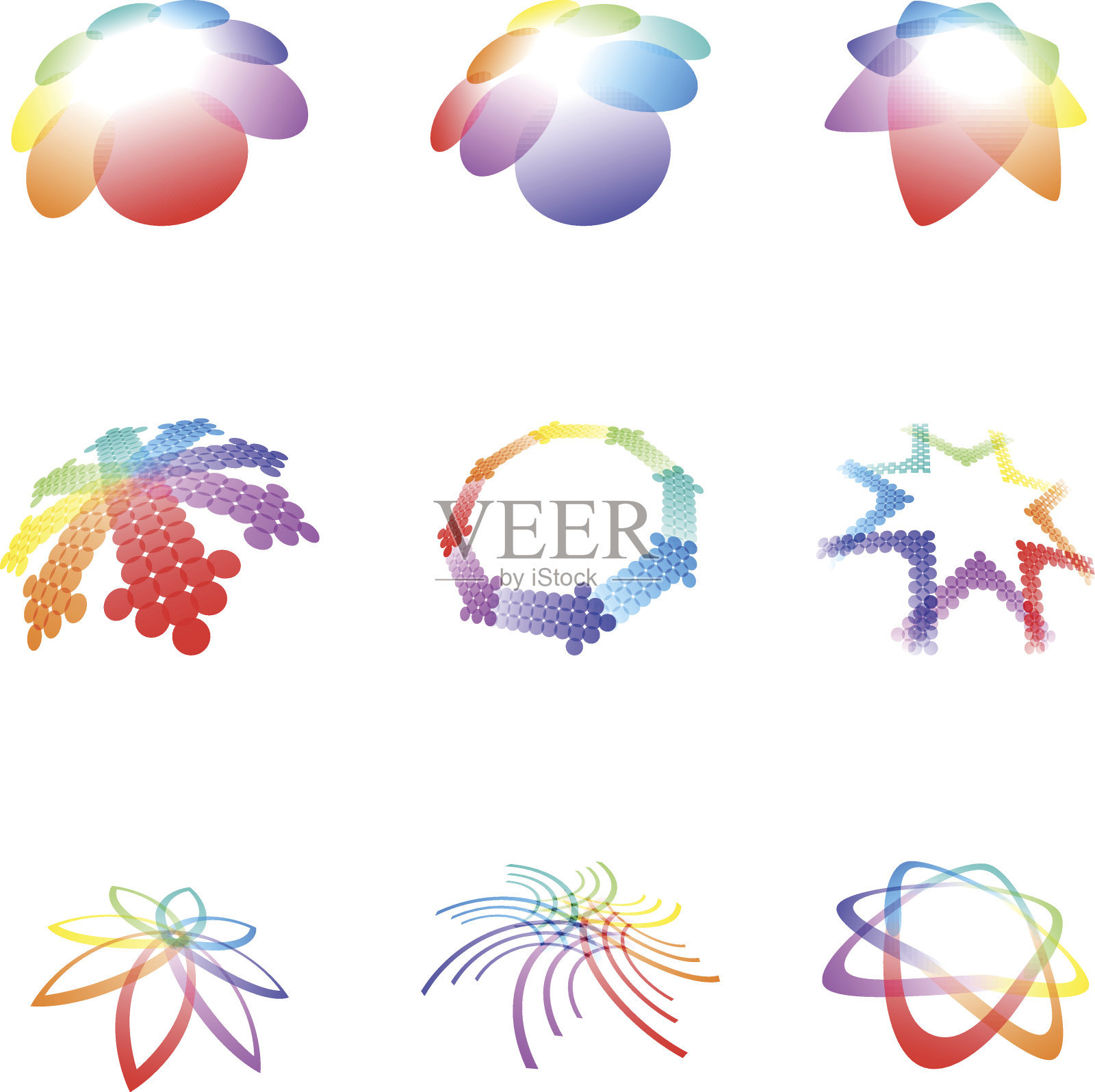 一套抽象设计元素卷69 |彩色插画图片素材