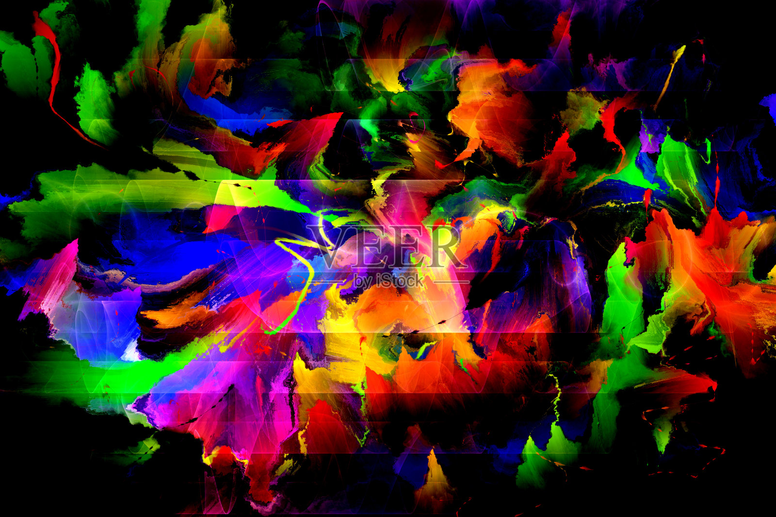 色彩的运动，隐喻的主题设计，创造力和想象力插画图片素材