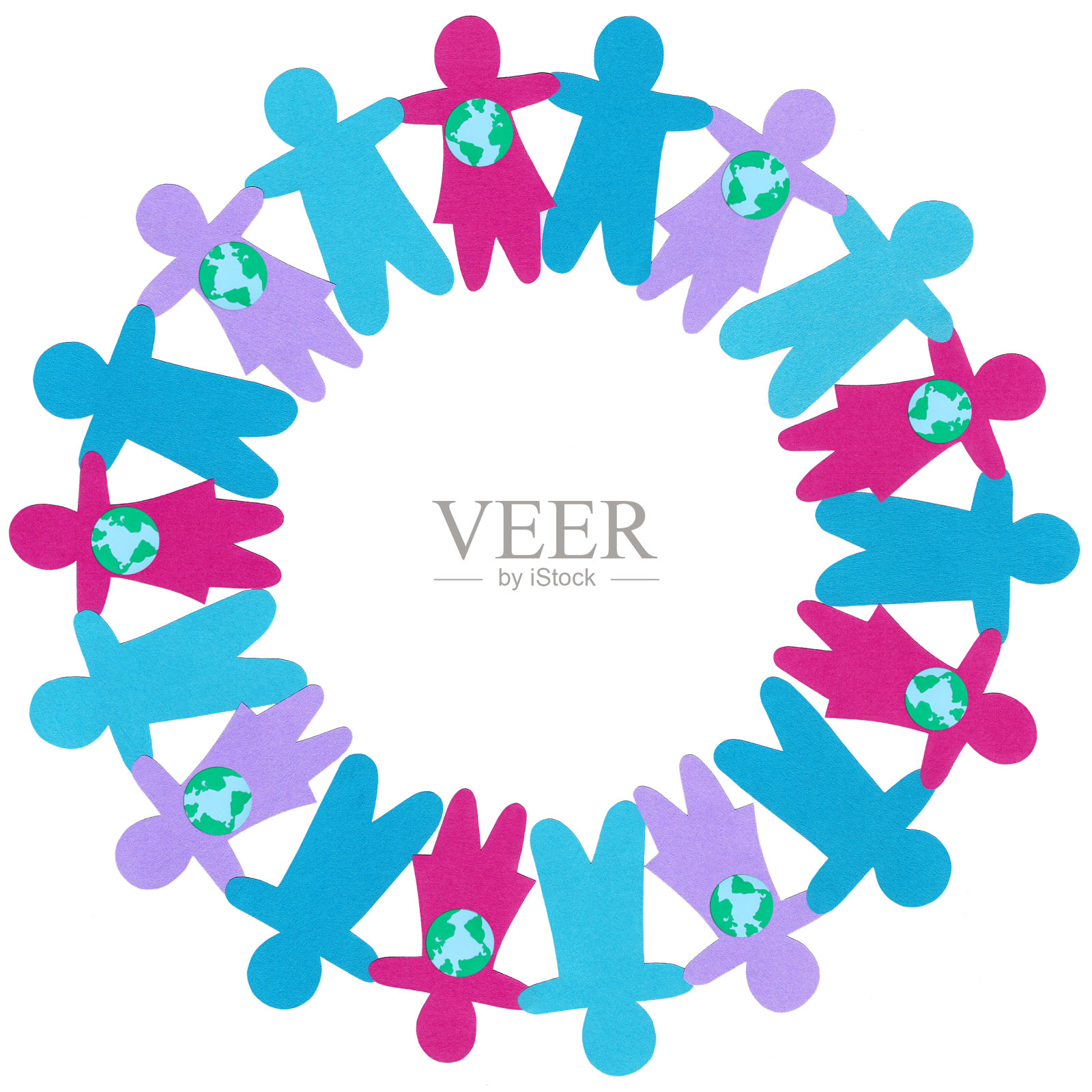 全球的女孩插画图片素材