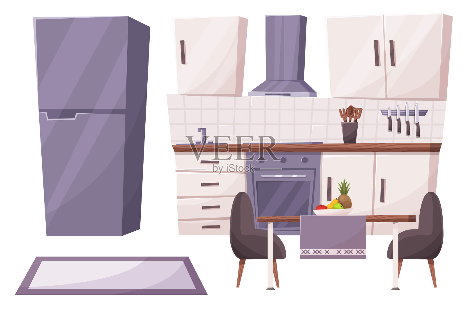 kitchen_room_furniturec_artoo_set插画图片素材