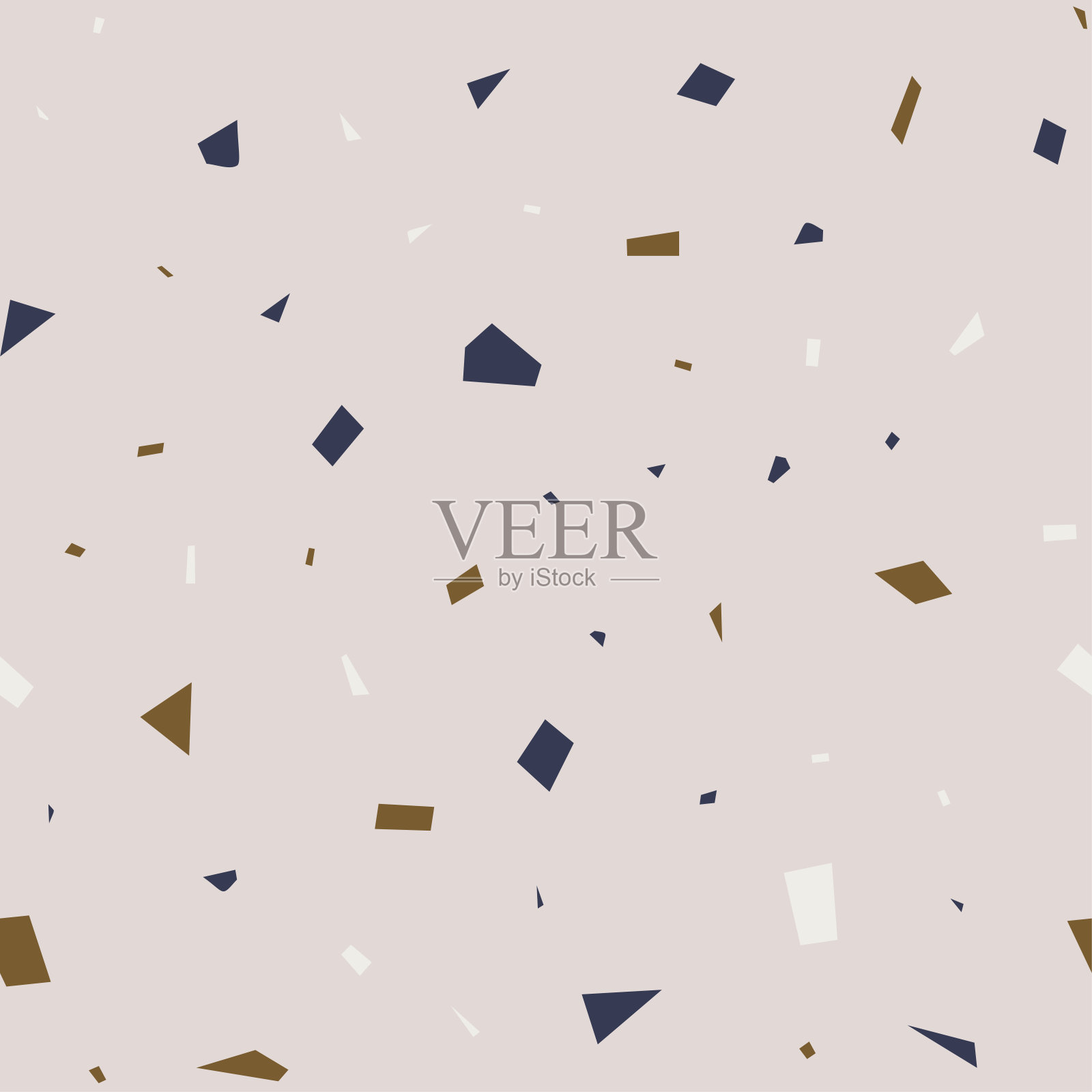 水磨石地板矢量无缝图案冷色调。由天然石材、花岗岩、石英、大理石、玻璃和混凝土组成的威尼斯风格经典意大利式地板插画图片素材