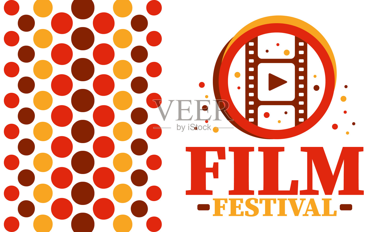 电影节。电影奖。摄影活动。电影首映图像。视频制作工作室。电影制作的艺术。幻灯片的标志。表演和娱乐。矢量插图。海报设计插画图片素材