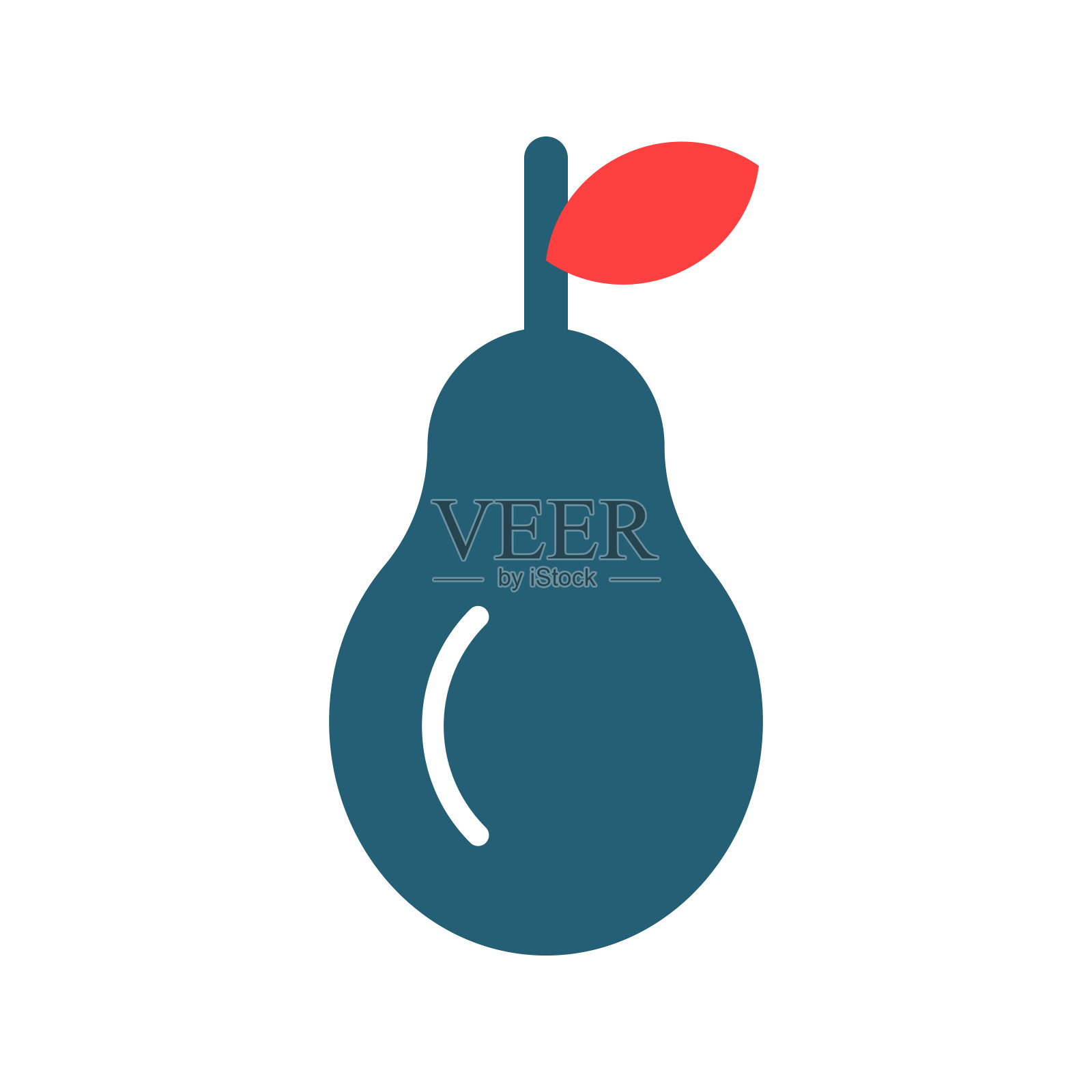 梨字形两色图标为个人和商业用途。插画图片素材