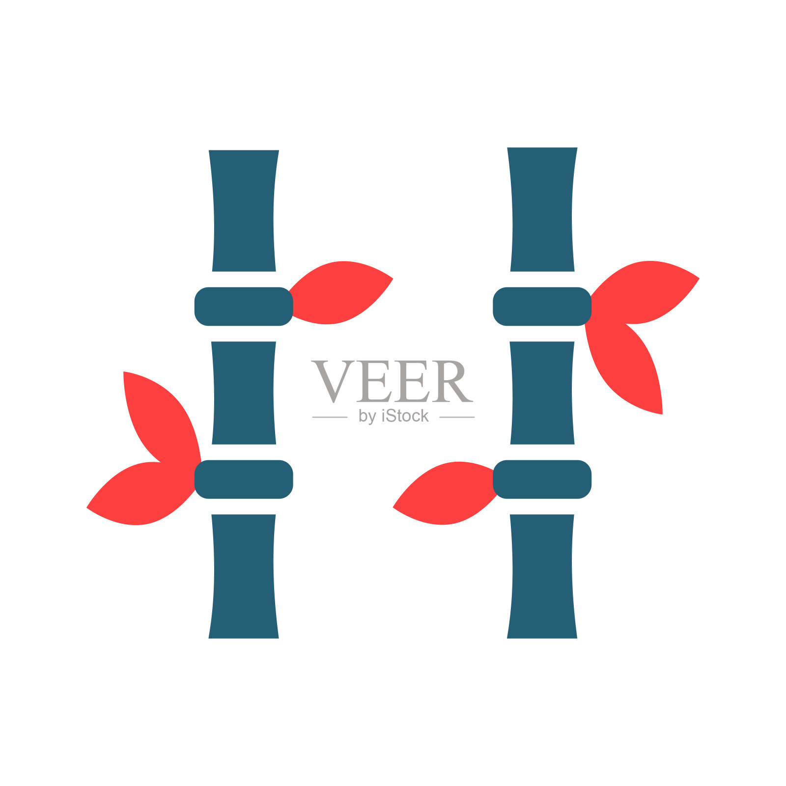 竹字形两色图标为个人和商业用途。插画图片素材