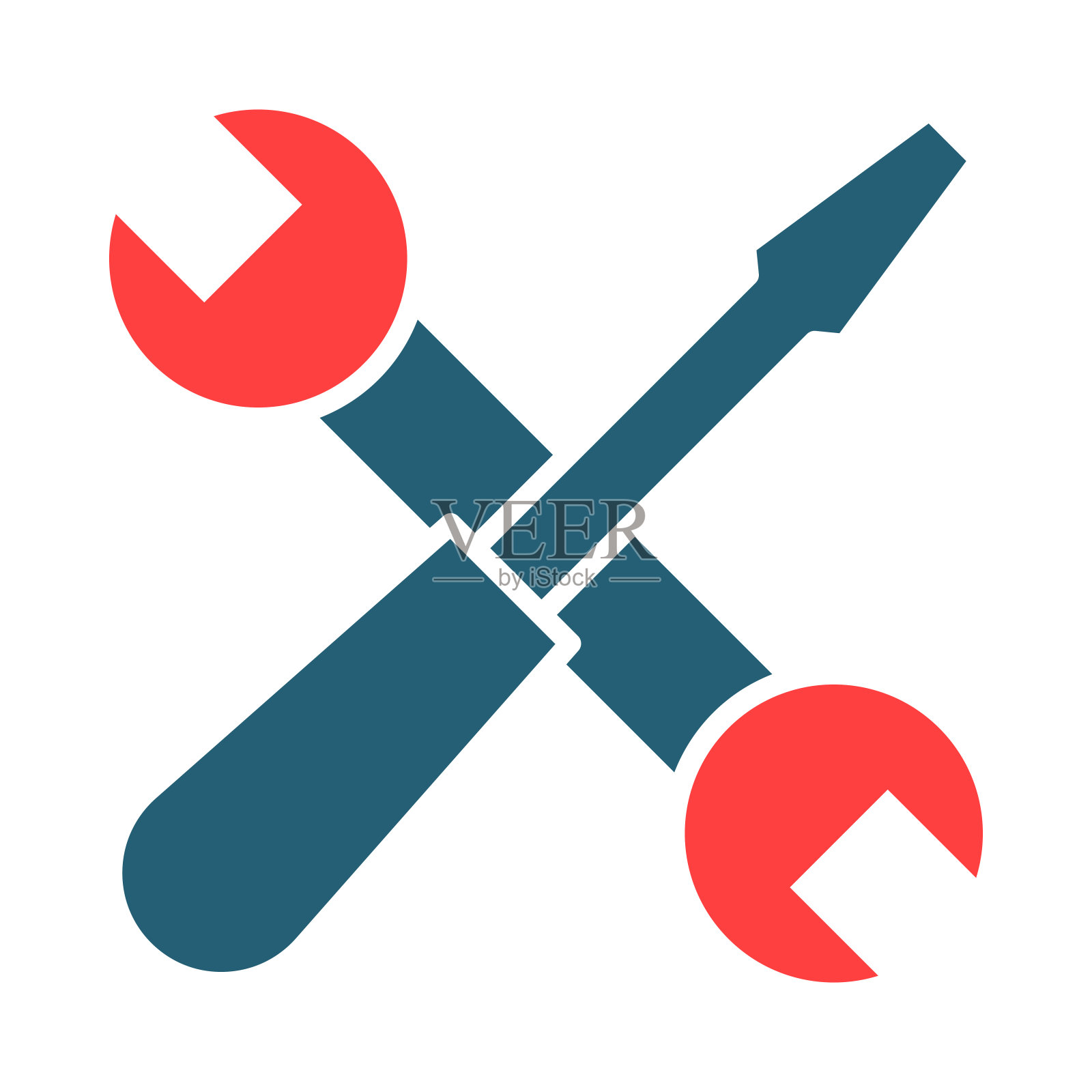 维修服务字形两色图标为个人和商业用途。插画图片素材