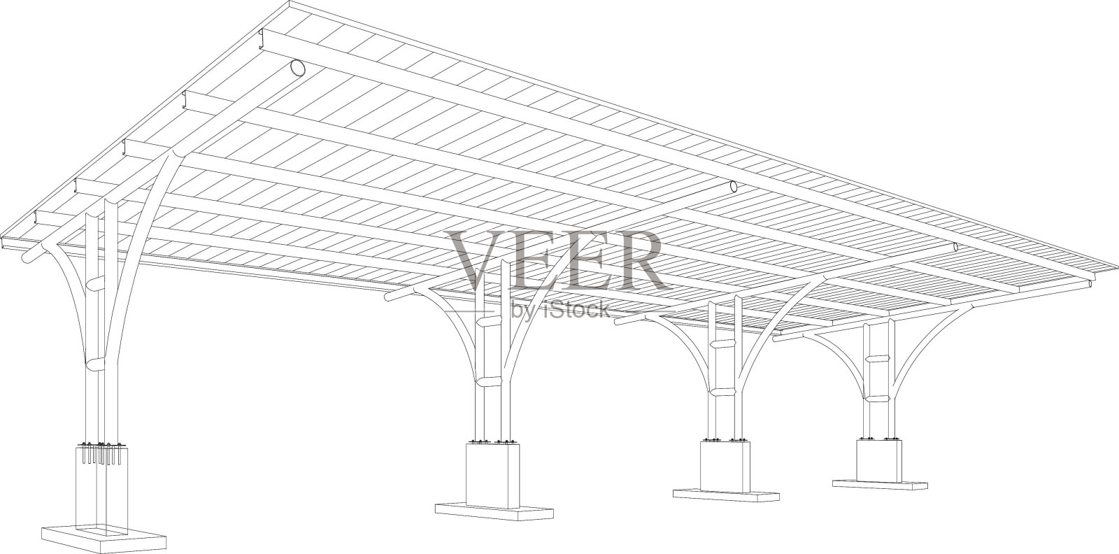 建筑工程的三维插图插画图片素材