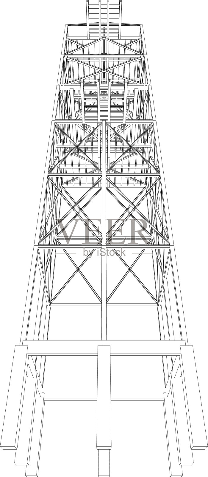 建筑工程的三维插图插画图片素材