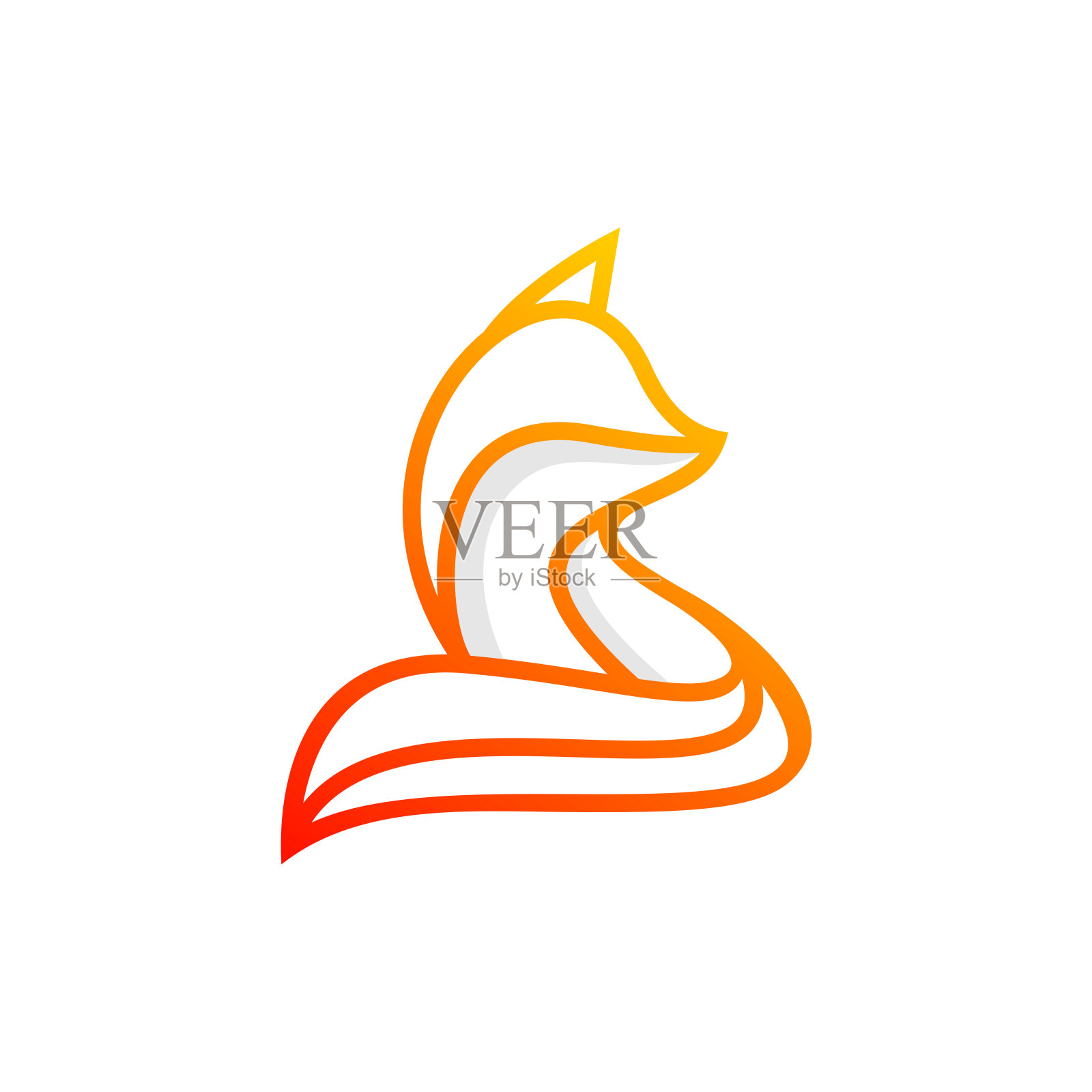 福克斯直线矢量模板标志设计插画图片素材