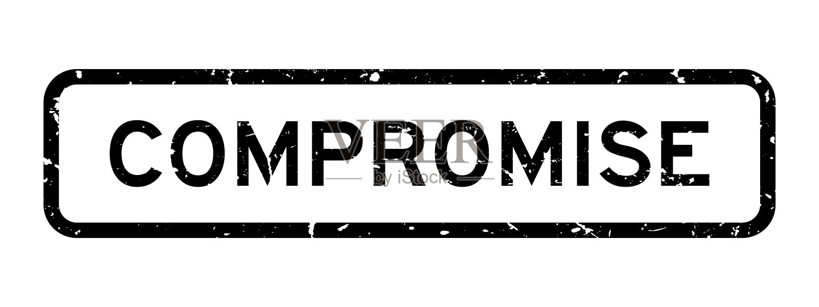 垃圾黑色妥协字方橡胶印章在白色背景插画图片素材