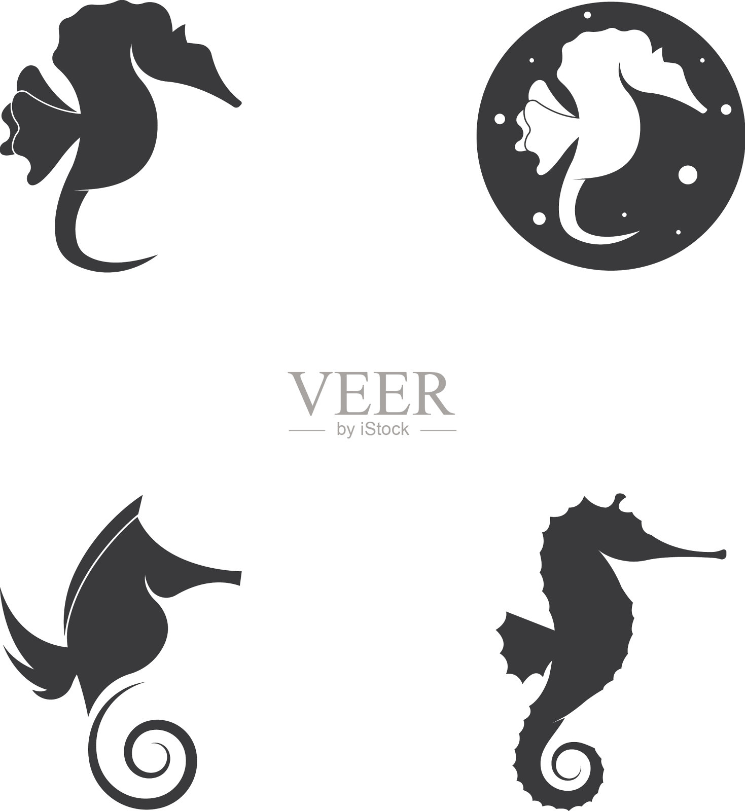 海马标志插画图片素材