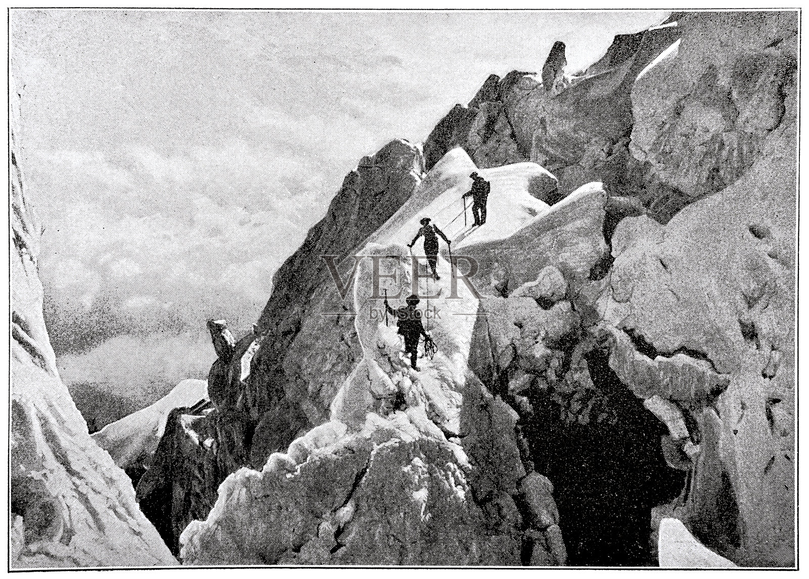 库劳宁冰川的冰桥插画图片素材