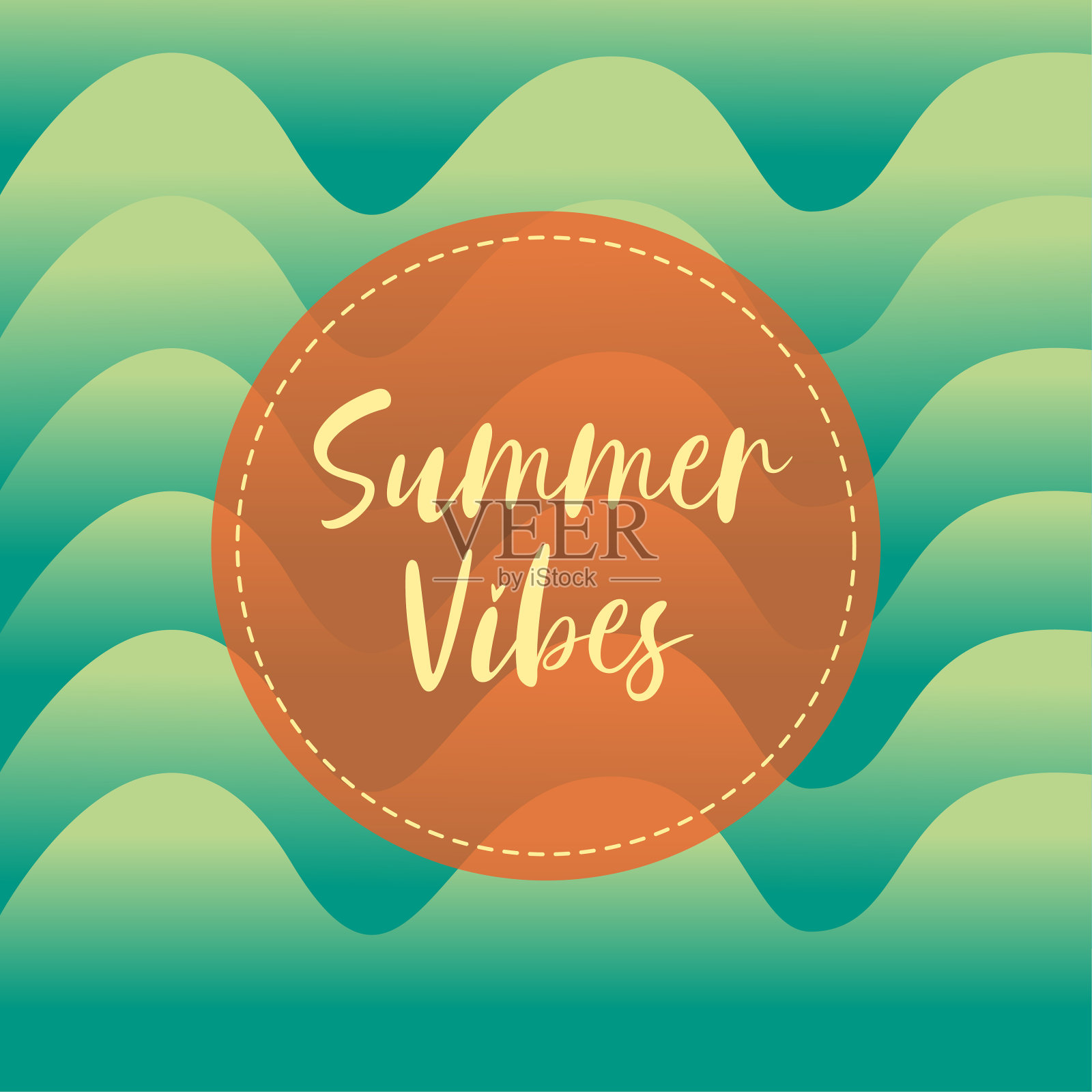 夏季海浪背景插画图片素材