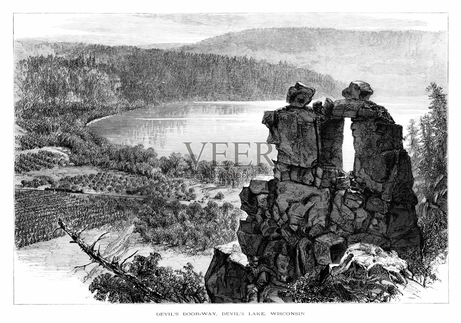 美国威斯康星州魔鬼湖魔鬼门插画图片素材
