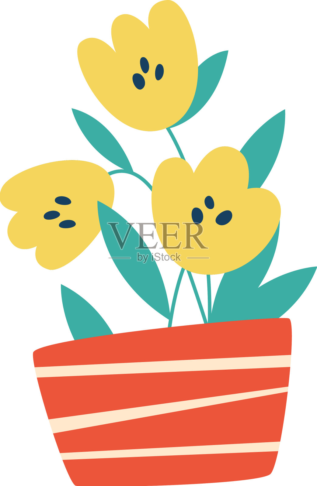 花瓶里的郁金香花设计元素图片