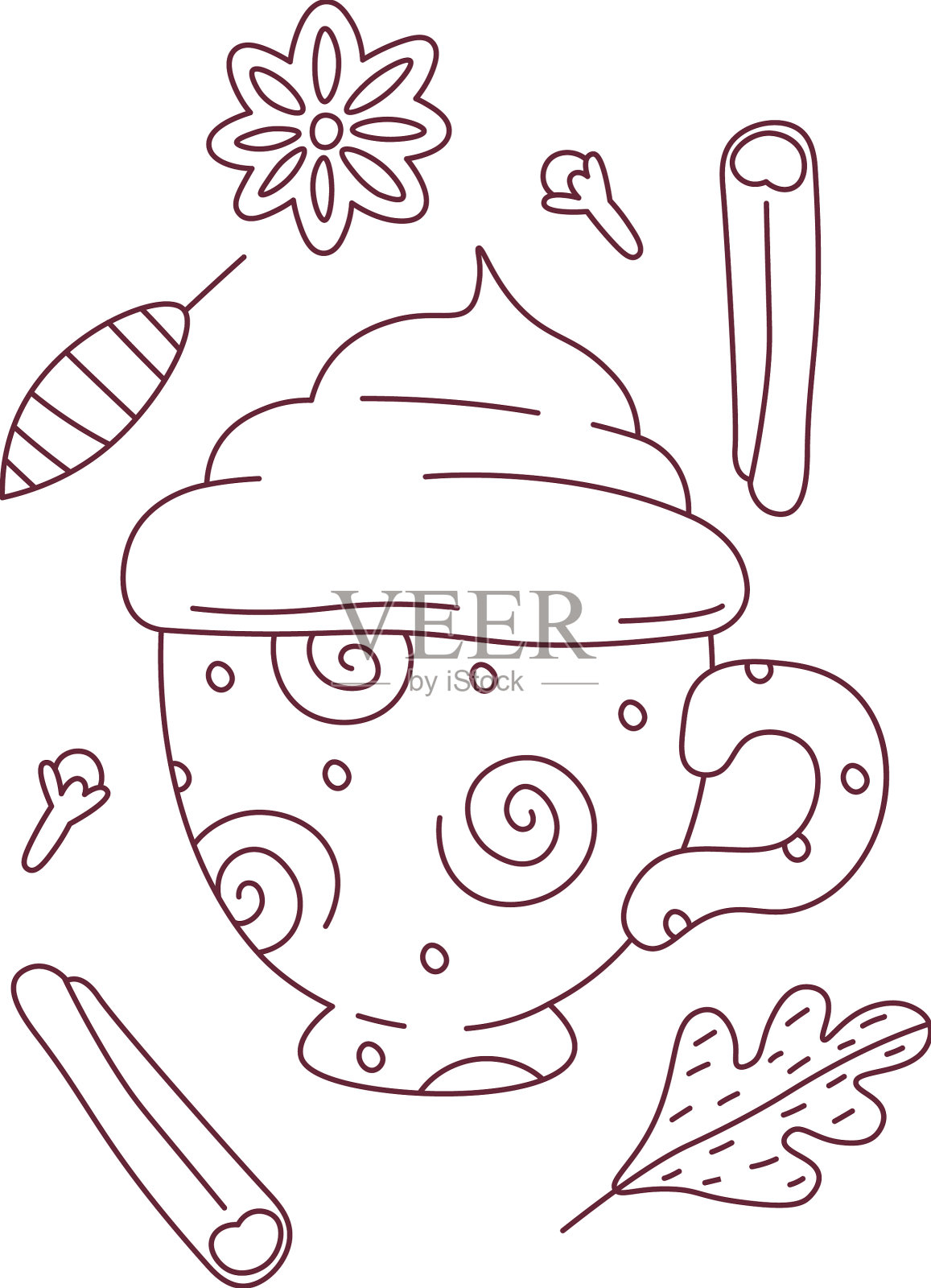 秋季饮料成分线性设计元素图片