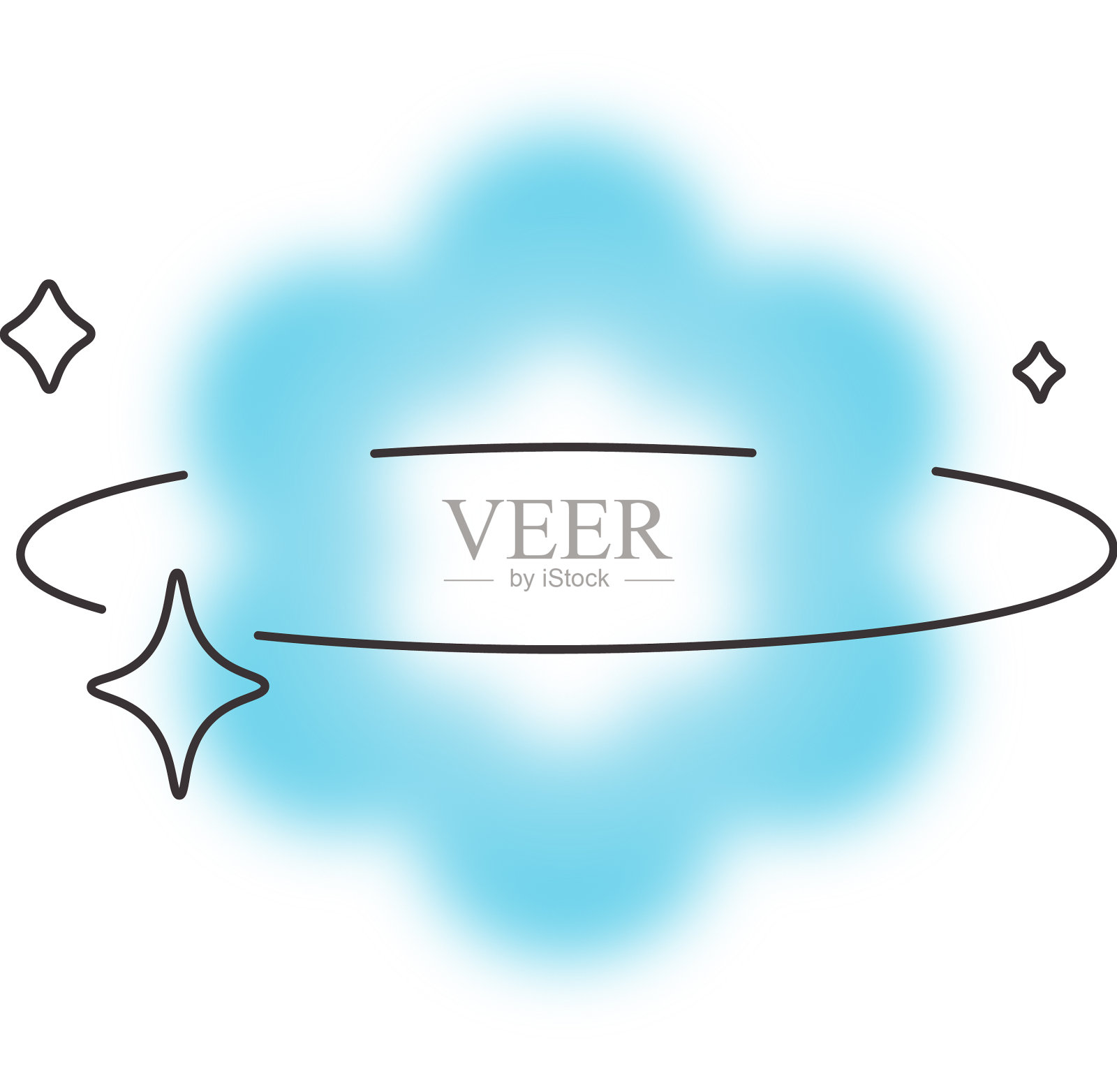 模糊的花朵形状与线条设计元素图片