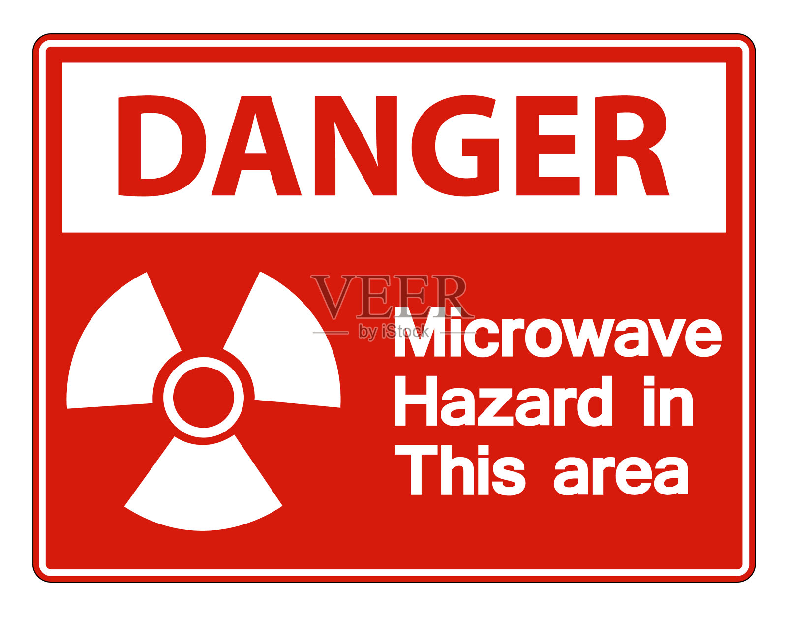 白色背景的危险微波危险标志插画图片素材