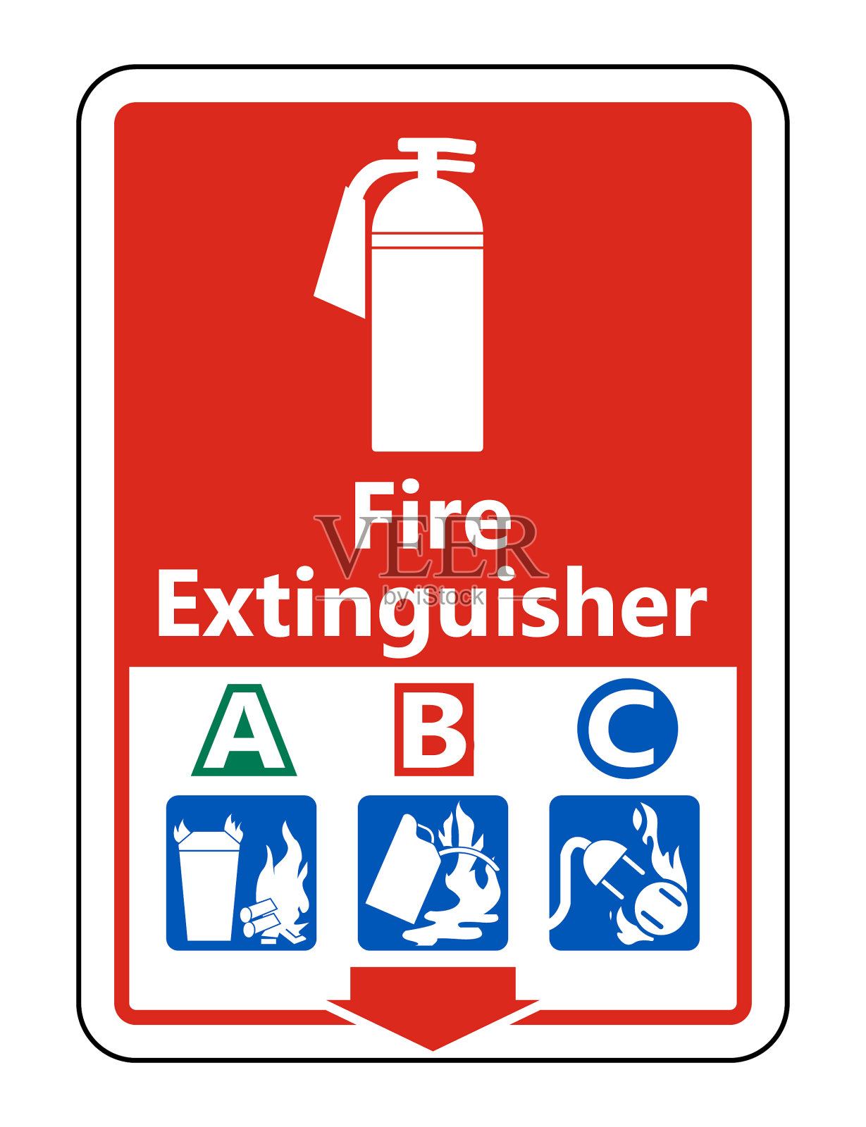 灭火器符号a b c白色标志插画图片素材