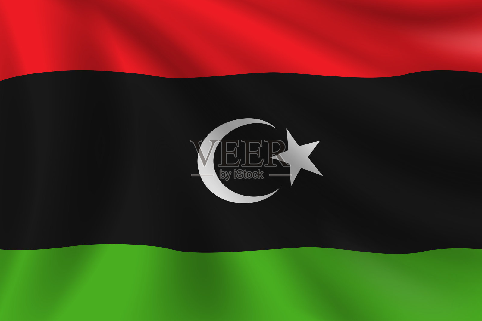 利比亚国旗。利比亚国旗。矢量标志背景。股票插图插画图片素材