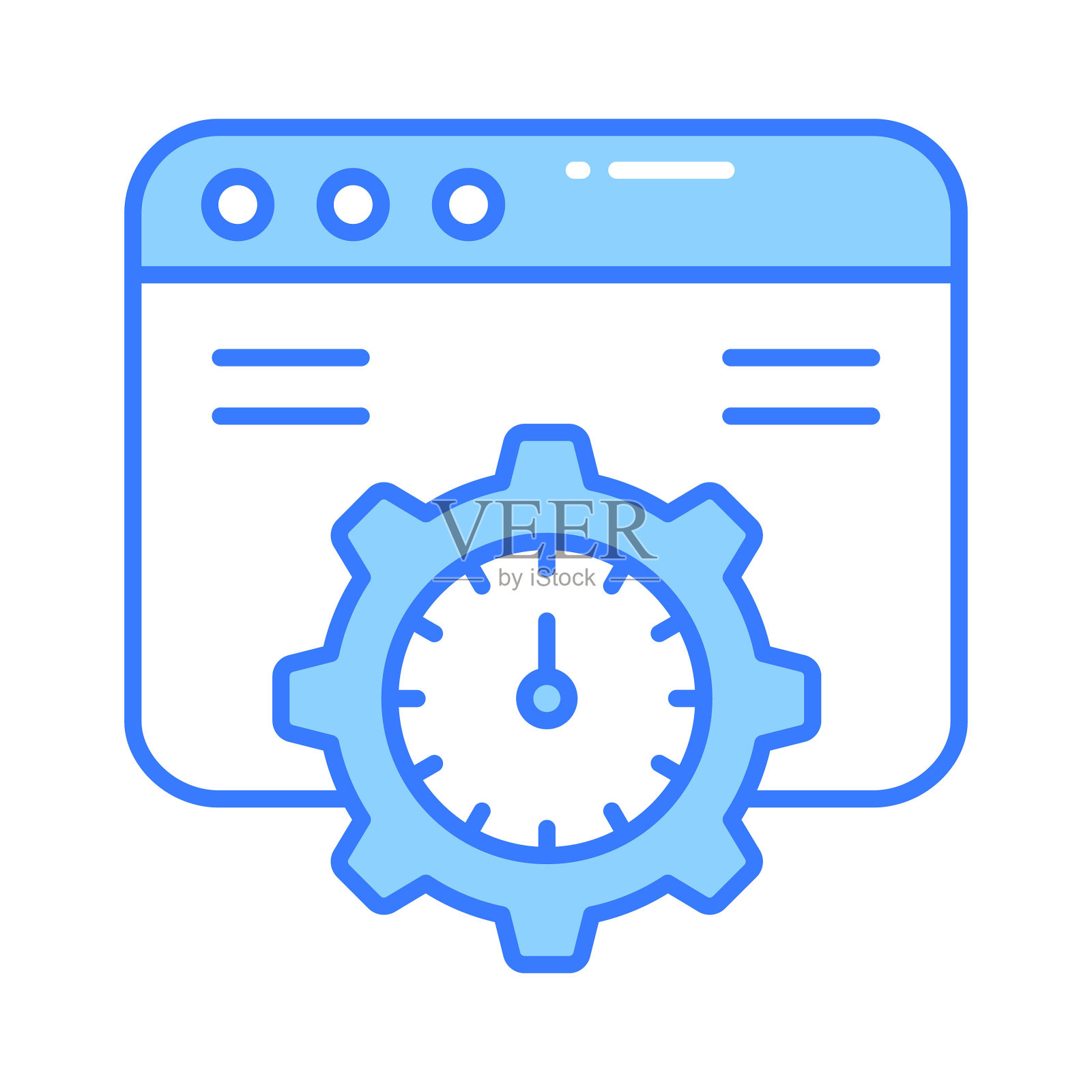 速度计与网页表示速度测试矢量设计在时尚的风格插画图片素材