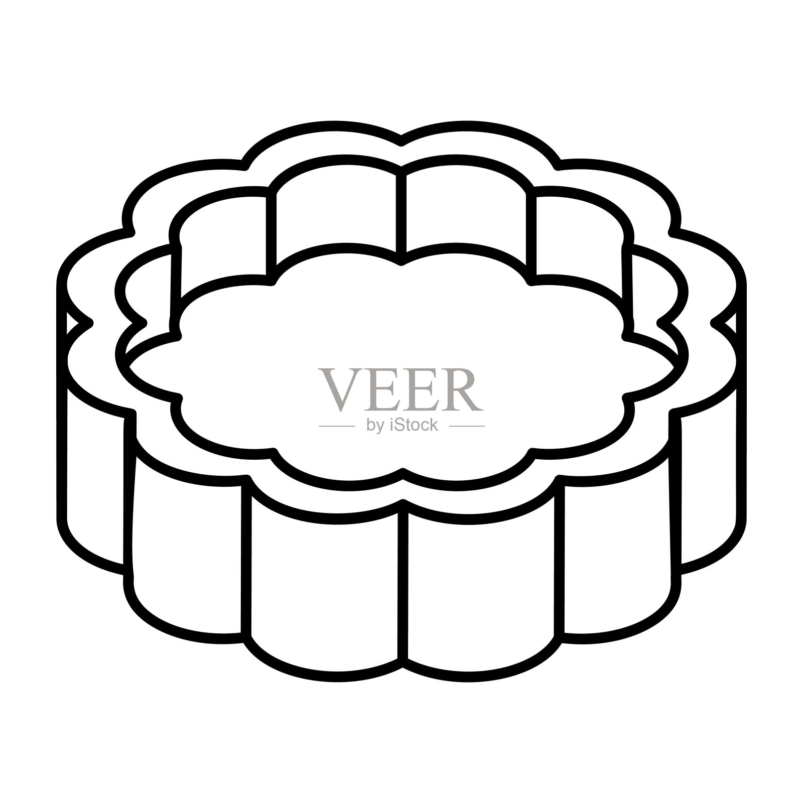 烘烤模具的轮廓等距图标插画图片素材