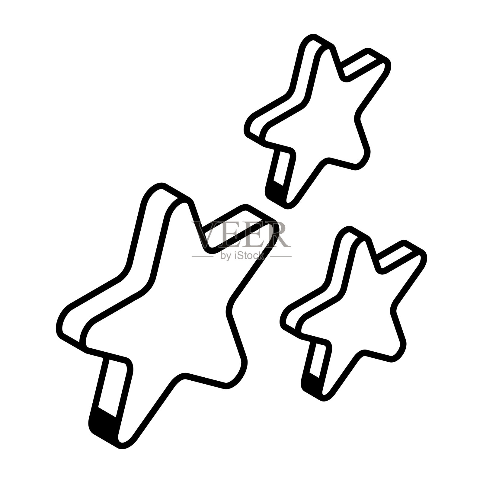 现代线条图标的明星插画图片素材